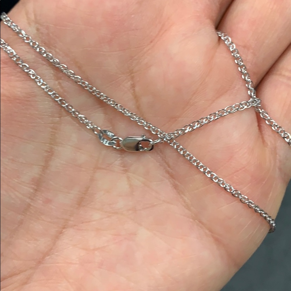 14k White Gold 1.7mm Open Wheat Chain 16" 18" 20" - Picture 2 of 9